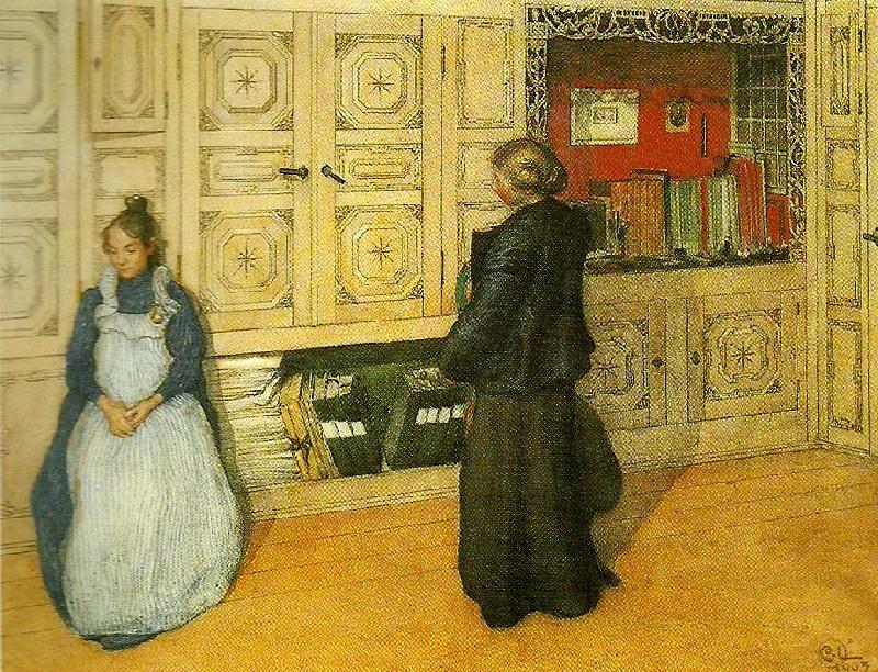 Carl Larsson mor och dotter oil painting image